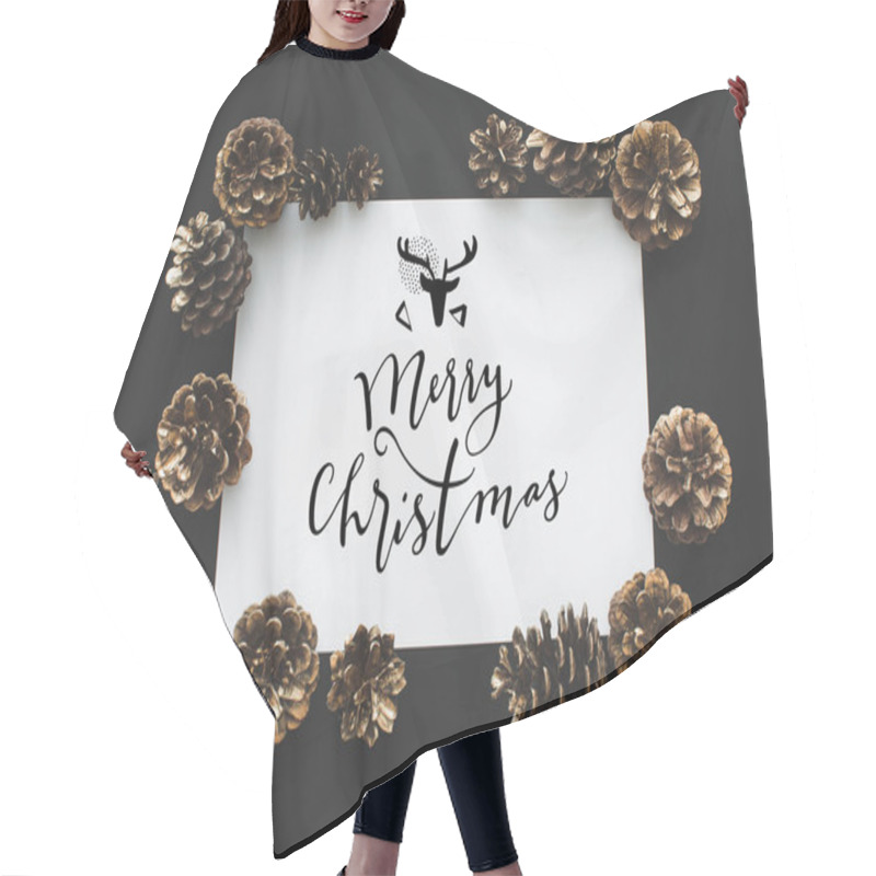 Personality  Pine Cones And Card With Greeting Hair Cutting Cape