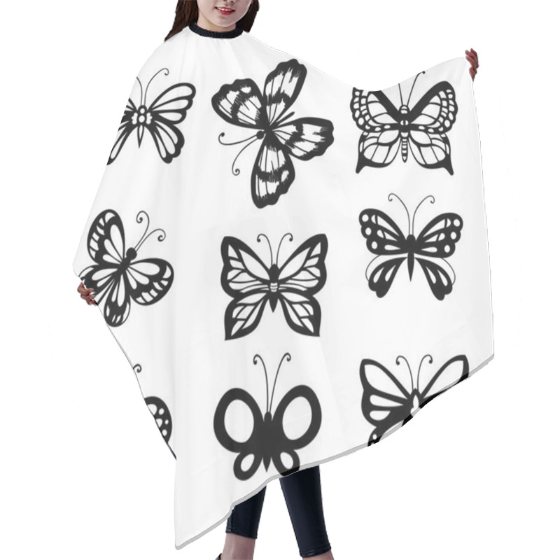 Personality  Set Of 9 Butterflies Hair Cutting Cape