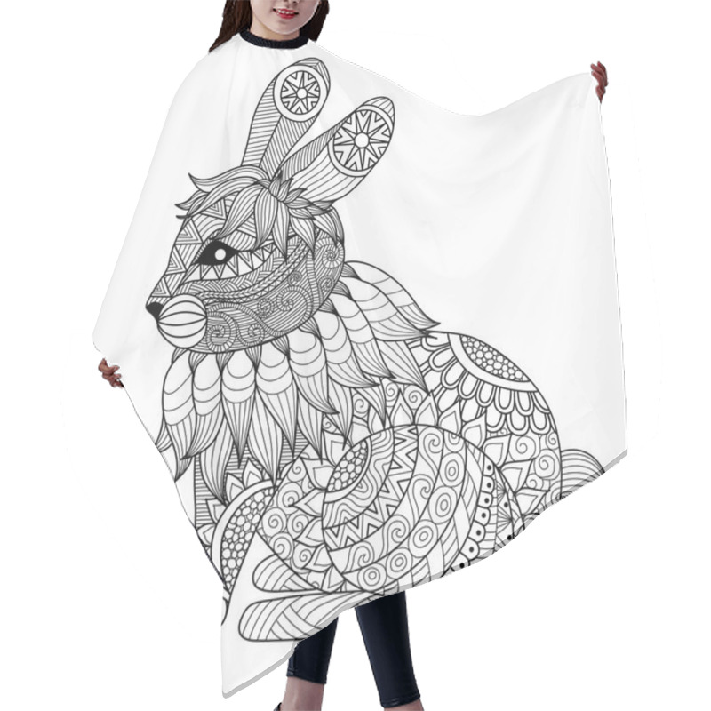 Personality  Drawing Zentangle  Rabbit Hair Cutting Cape