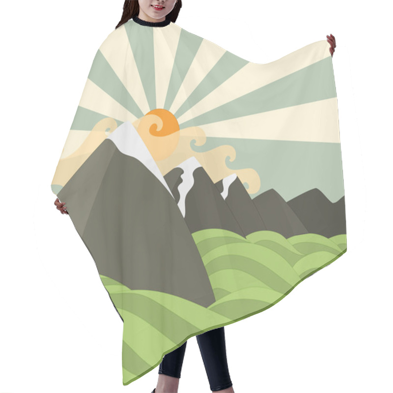 Personality  Mountains Background Hair Cutting Cape