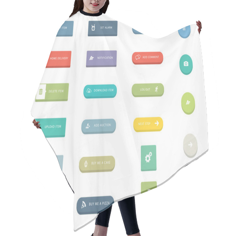 Personality  Flat Icons For Web And Mobile Applications Hair Cutting Cape