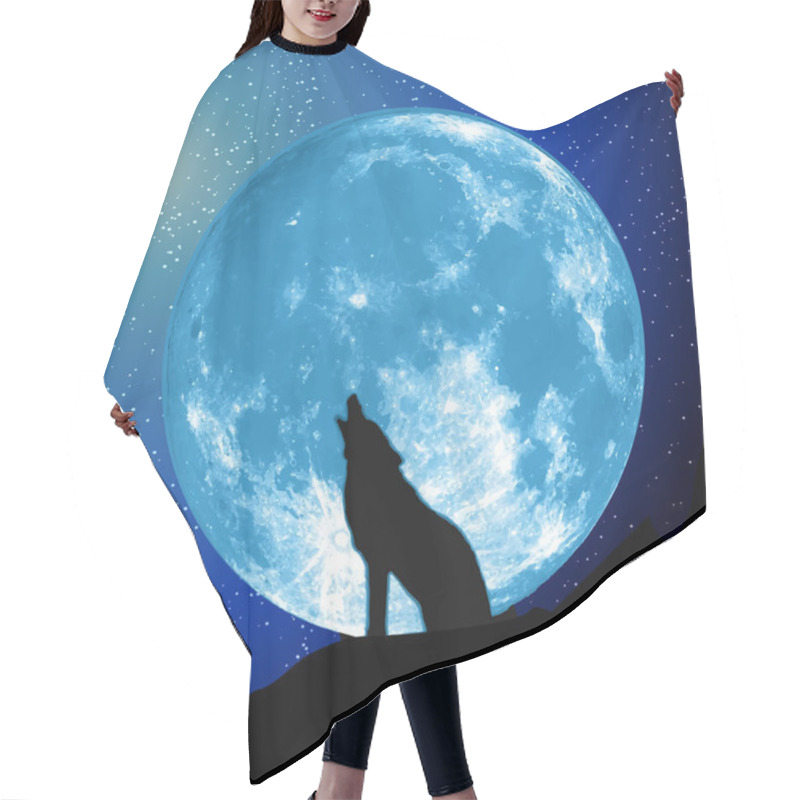 Personality  Moon View From The Ground. Howling Wolf, Elements Of This Vector Furnished By NASA Hair Cutting Cape