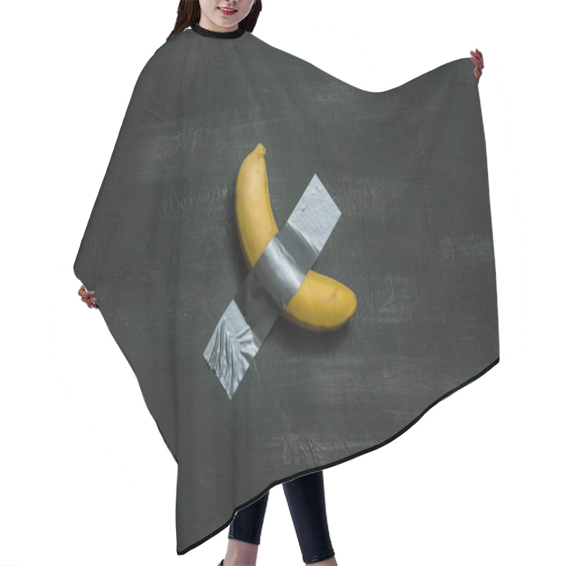 Personality  Art Installation Banana Taped To A Wall Hair Cutting Cape