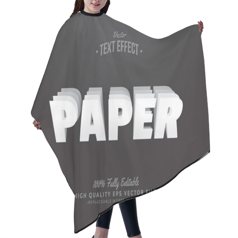 Personality  Paper Text Effect 3D Editable Font Background Dark Hair Cutting Cape