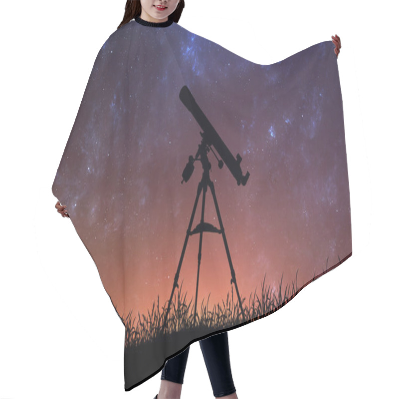 Personality  Infinite Space Background With Silhouette Of Telescope. This Image Elements Furnished By NASA. Hair Cutting Cape