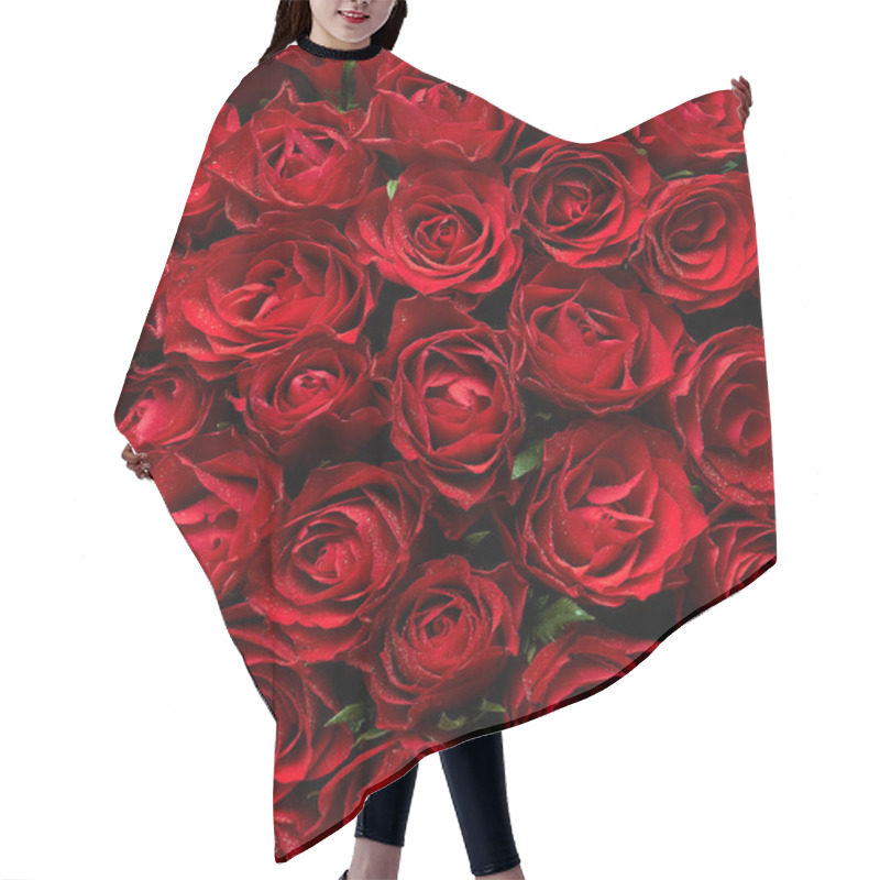 Personality  Red Roses Texture Background Hair Cutting Cape