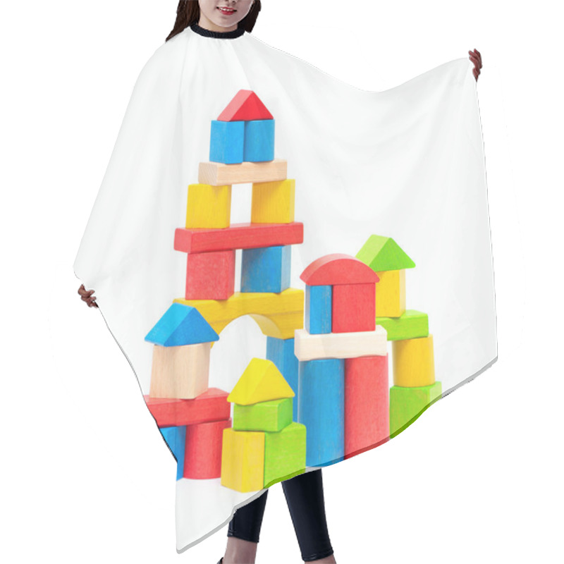 Personality  Wooden Building Blocks Hair Cutting Cape