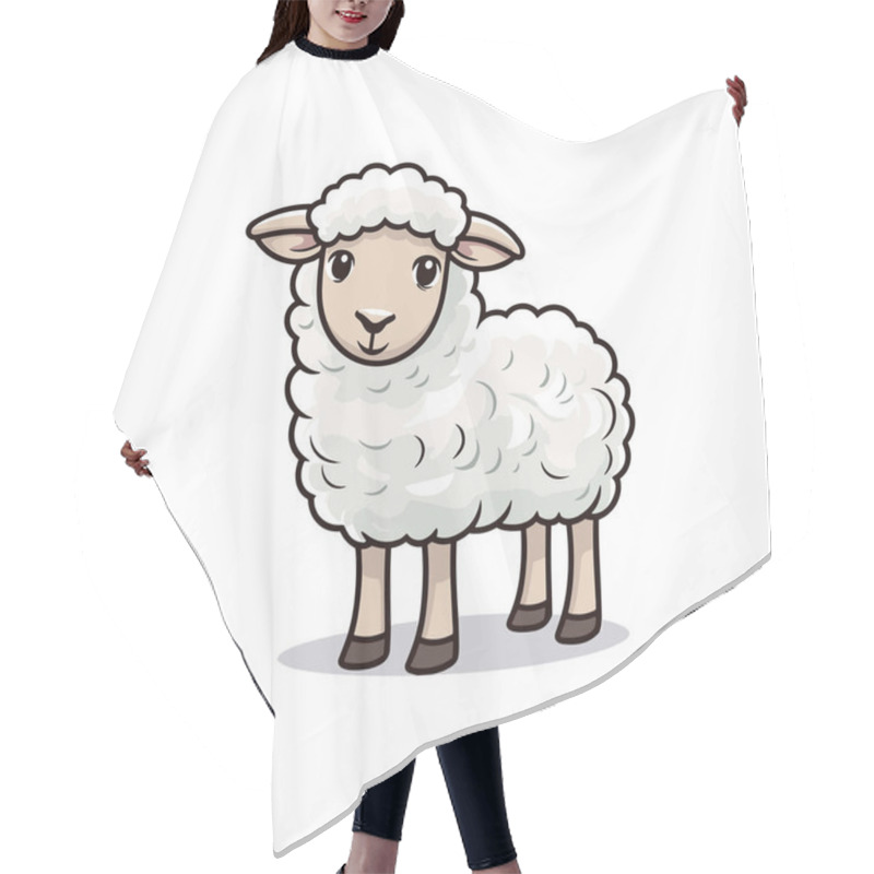 Personality  Sheep. Sheep Hand-drawn Illustration. Vector Doodle Style Cartoon Illustration Hair Cutting Cape