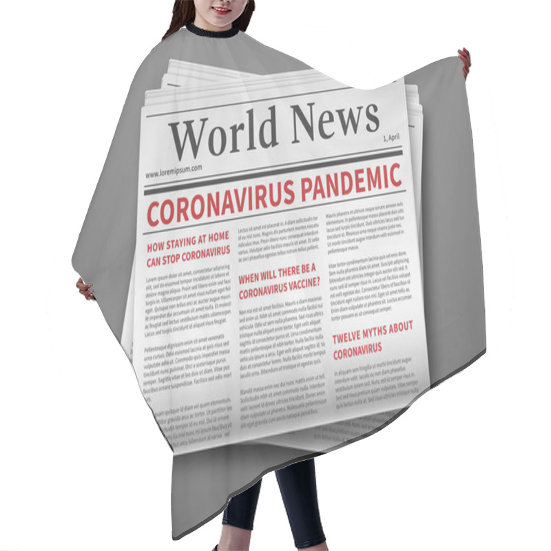 Personality  Epidemic Breaking News. Mockup Of Coronavirus Newspaper. Coronavirus Outbreak Newsletter Paper Page. Mockup Of A Daily Newspaper. News Related Of The COVID-19 Hair Cutting Cape