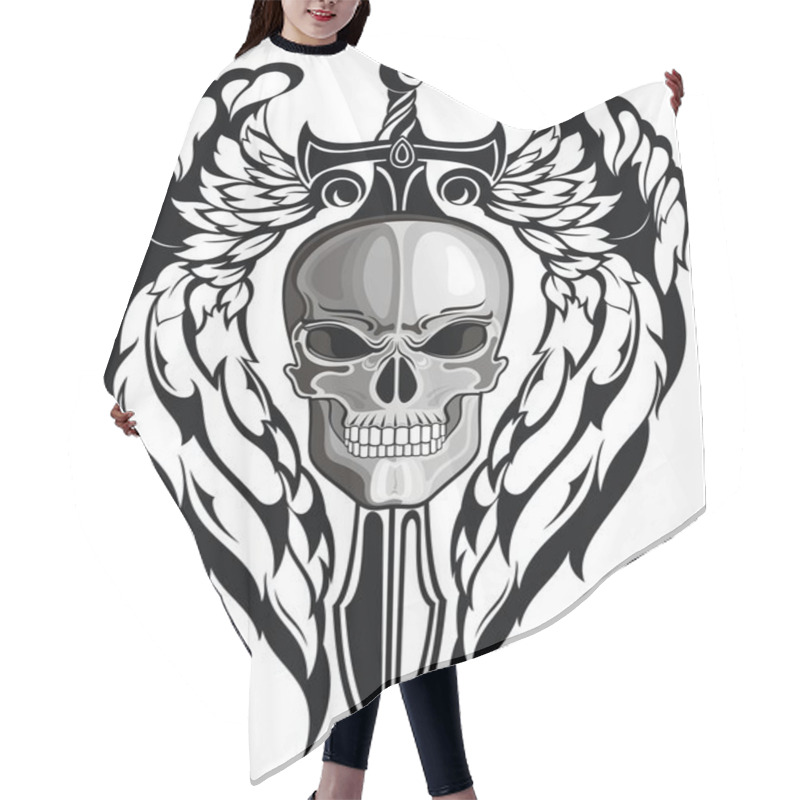 Personality  Winged Skull With Sword Hair Cutting Cape