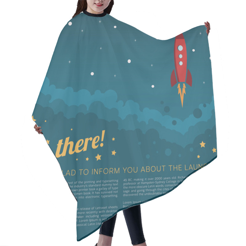 Personality  Rocket Launch In Space Vector Background Hair Cutting Cape