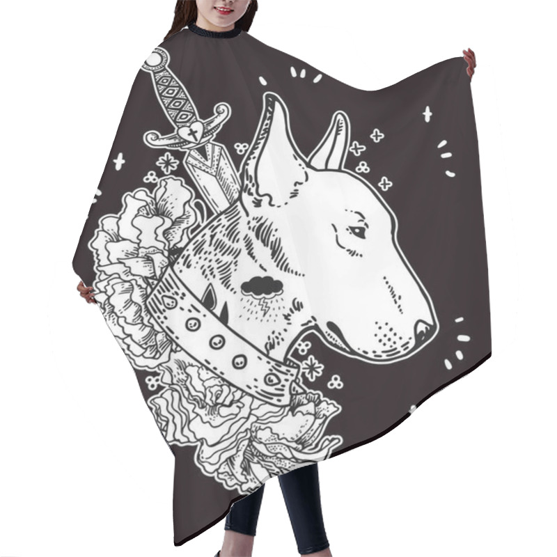 Personality  Head Of Bullterrier Mascot Hair Cutting Cape