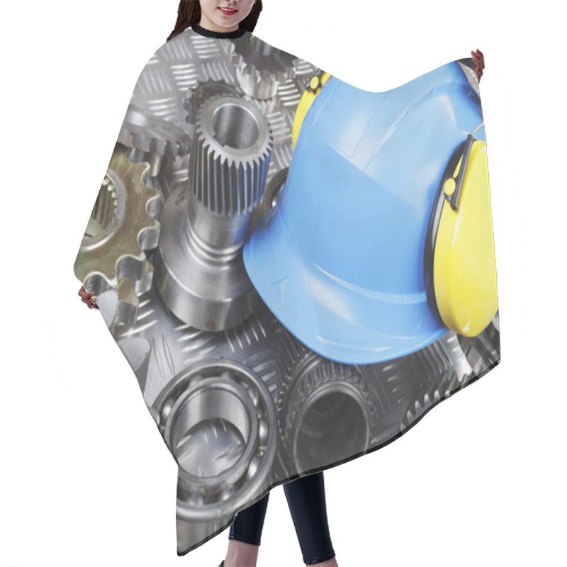 Personality  Hardhat, Engineering Parts, Gears And Cogs Hair Cutting Cape