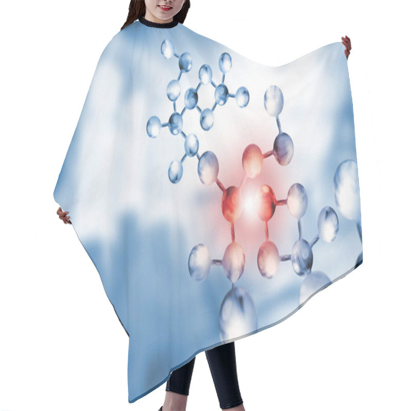 Personality  Abstract 3d Image Of Dna Chain On Blurred Background Hair Cutting Cape