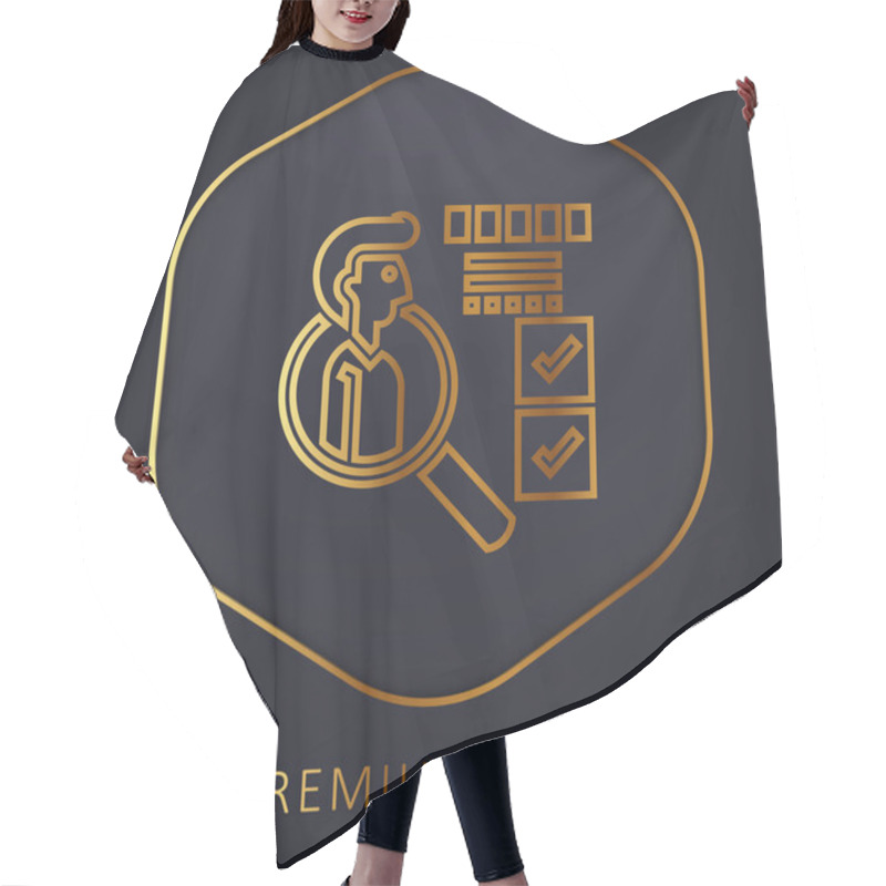 Personality  Behavior Golden Line Premium Logo Or Icon Hair Cutting Cape