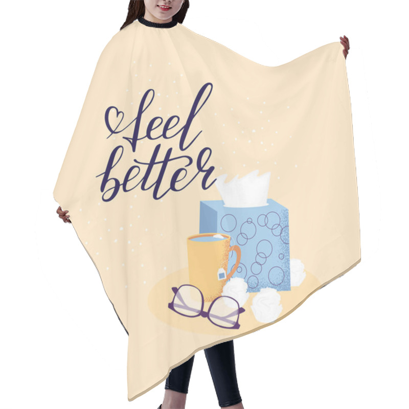 Personality  Hand Lettering Feel Better Positive  Hair Cutting Cape