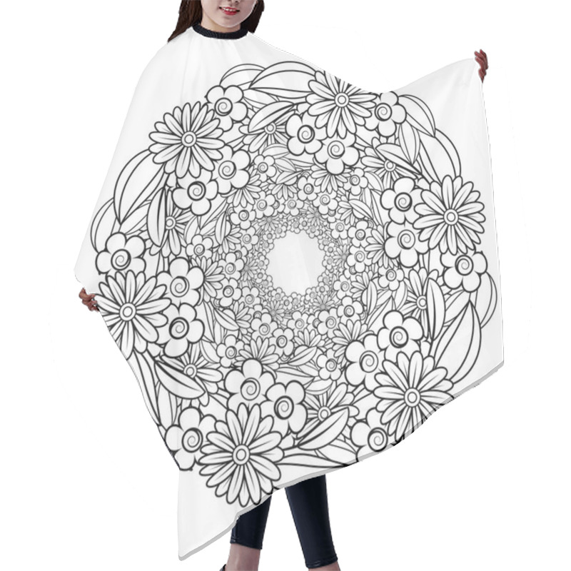 Personality  Floral Mandala Pattern Hair Cutting Cape