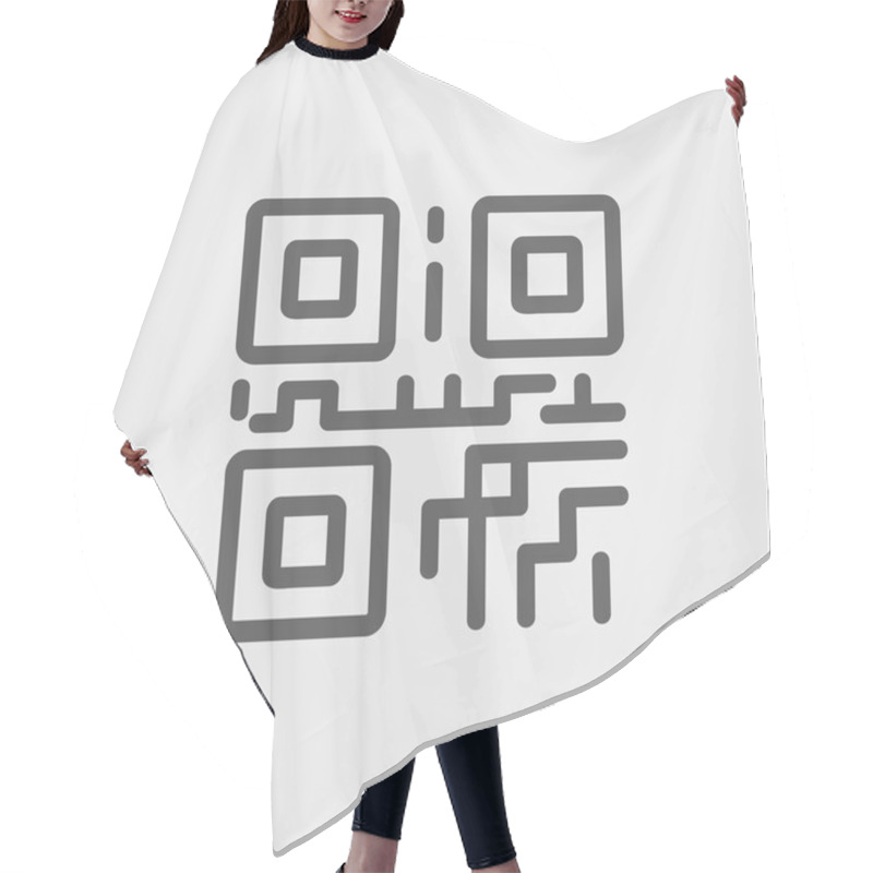 Personality  QR Code Thin Line Icon Hair Cutting Cape