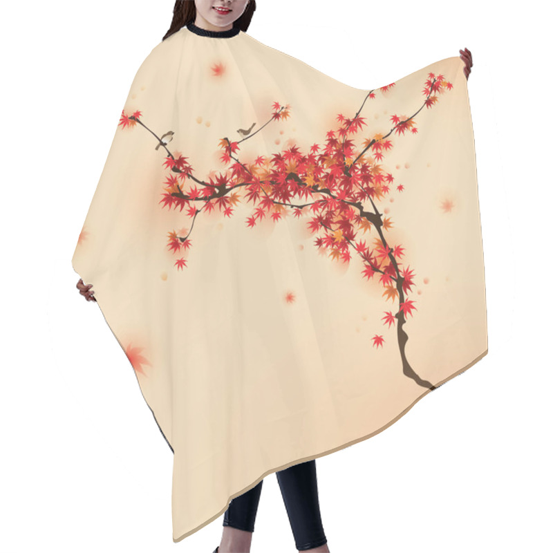 Personality  Chinese Style Autumn Maple Leaves Hair Cutting Cape