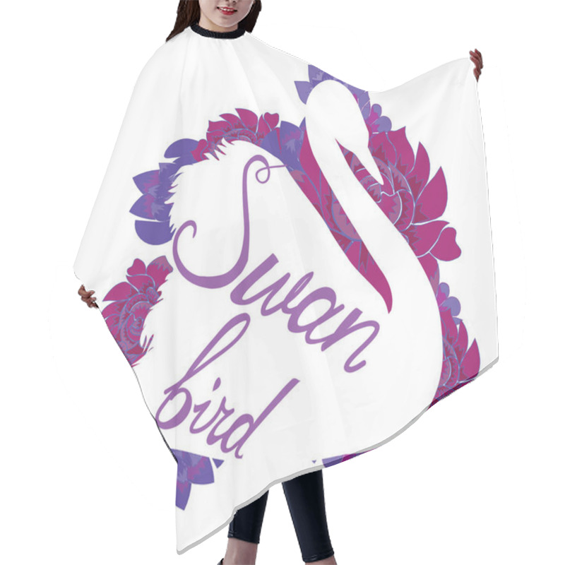 Personality  Swan Silhouette With Flowers  Hair Cutting Cape