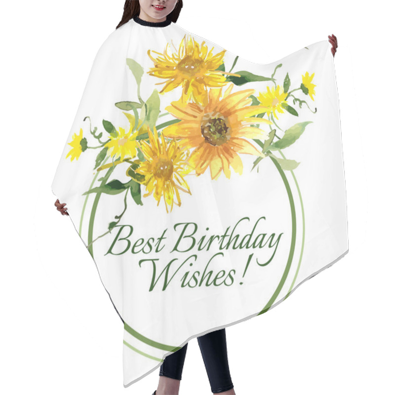 Personality  Composition Of Yellow Sunflowers Hair Cutting Cape