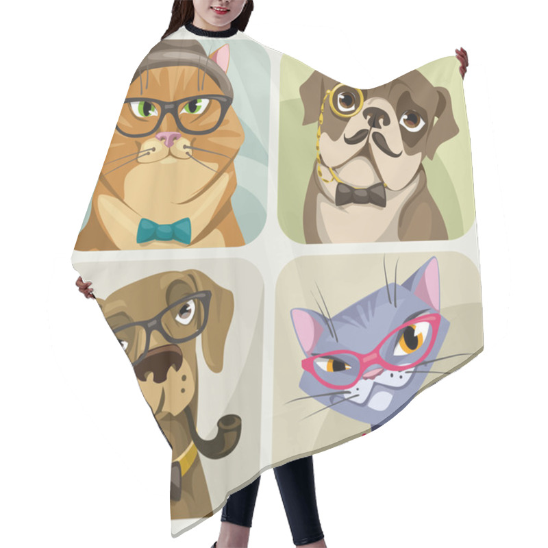 Personality  Portraits Of Dogs And Cats Hair Cutting Cape