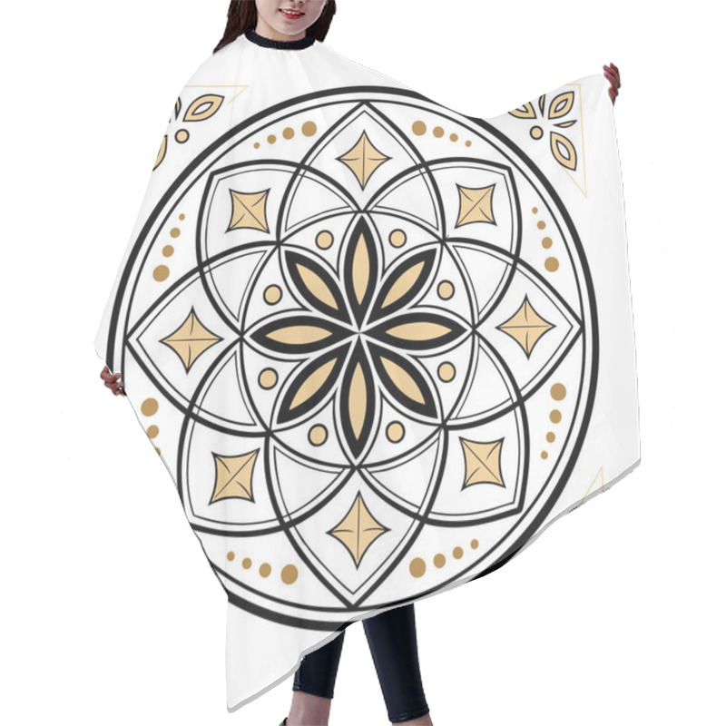 Personality   Traditional Mandala Patterns For Beginners And Experts, Ornamental Round Ornament Hair Cutting Cape