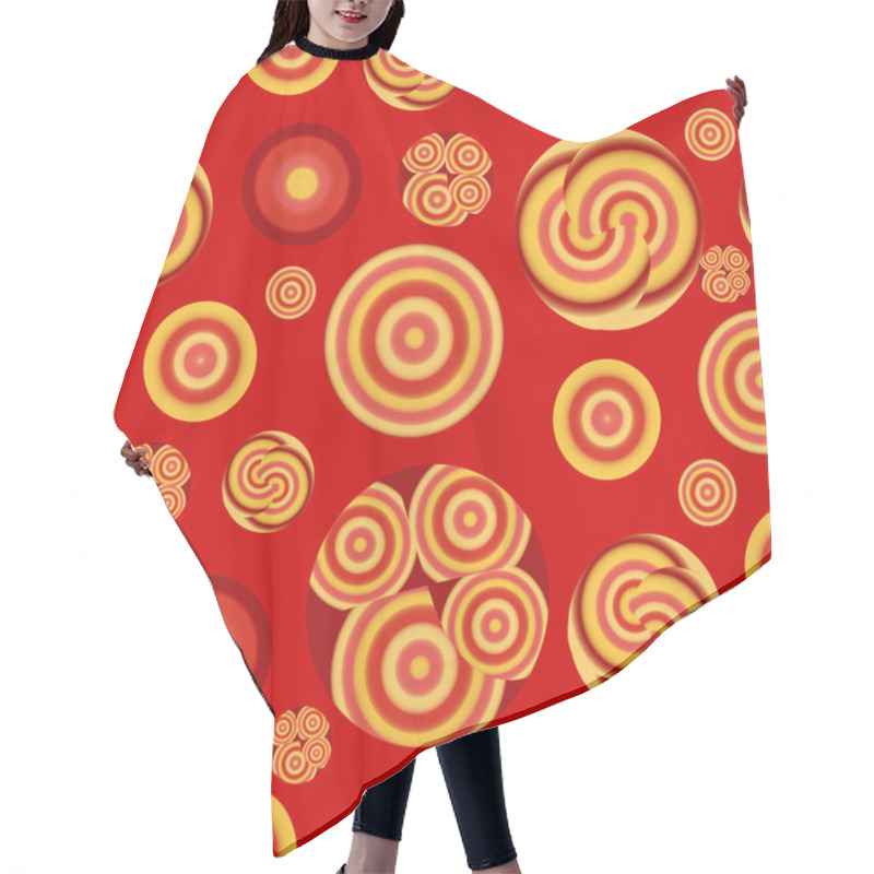 Personality  Seamless Red Golden Hair Cutting Cape