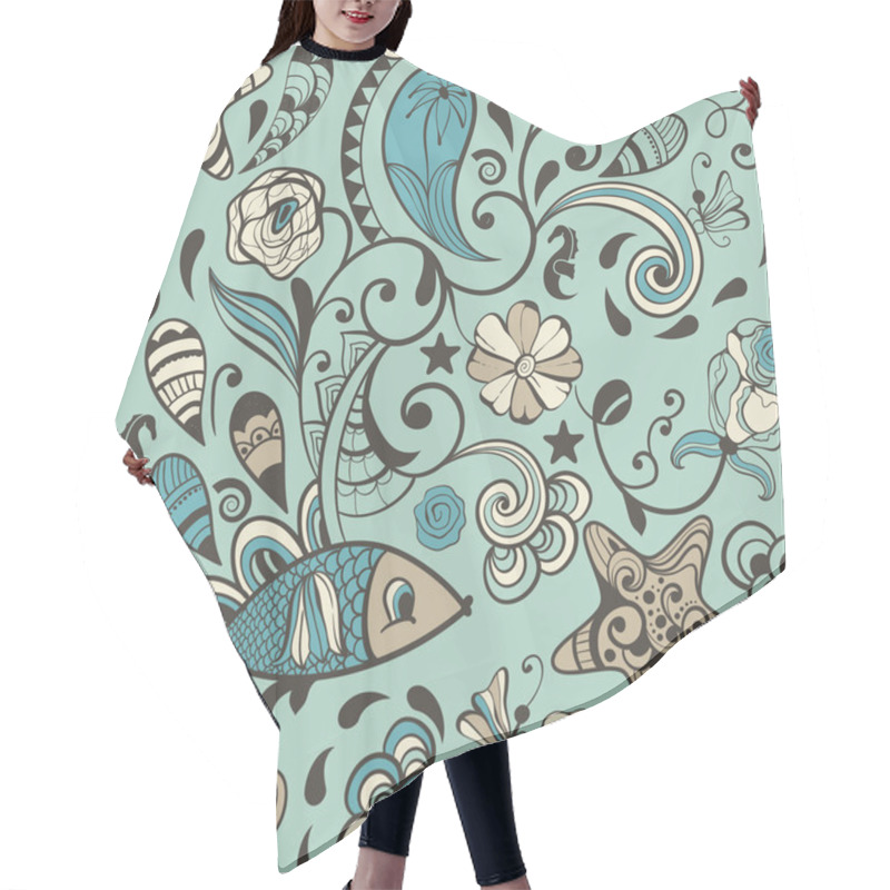 Personality  Vector Seamless Highly Detailed Abstract Pattern Hair Cutting Cape