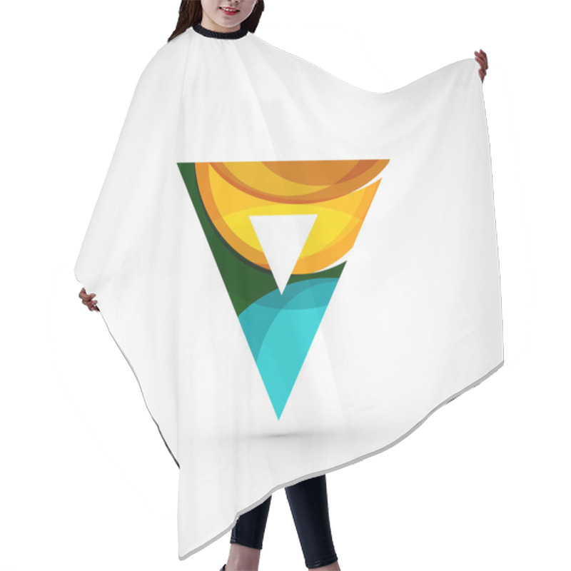 Personality  Abstract Geometric Company Logo Triangle, Hair Cutting Cape