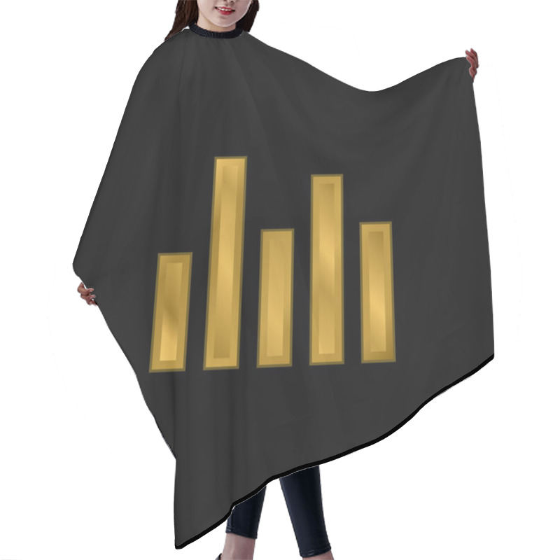 Personality  Bars Gold Plated Metalic Icon Or Logo Vector Hair Cutting Cape