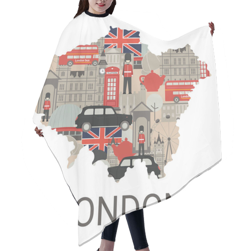 Personality  London Architecture Illustration. Hair Cutting Cape