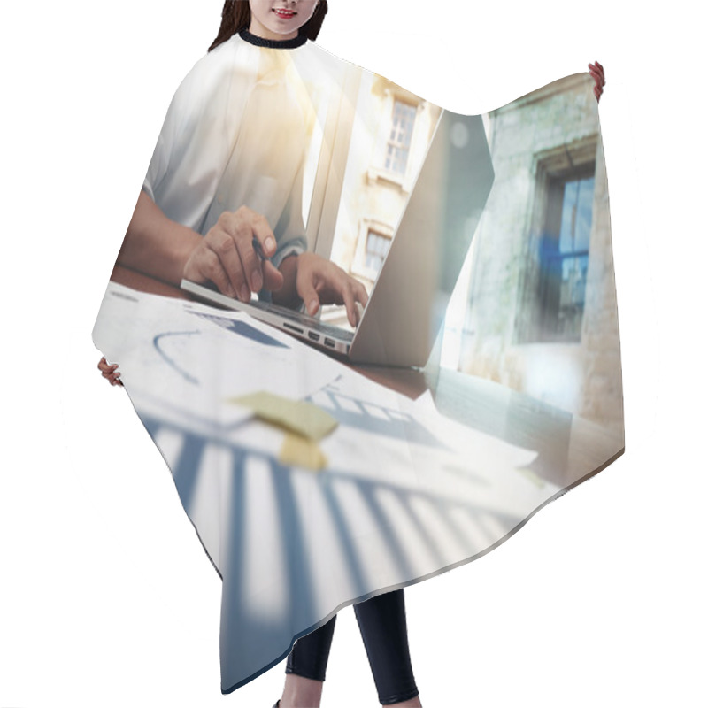 Personality  Business Documents On Office Table With Smart Phone And Digital  Hair Cutting Cape