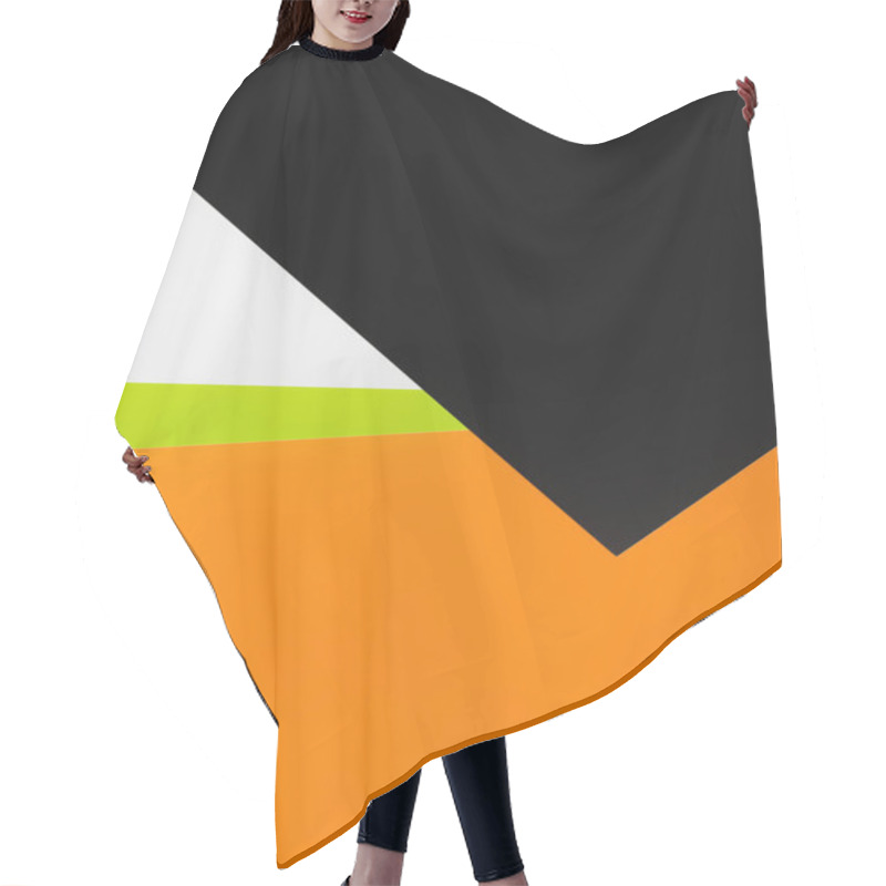 Personality  Abstract Black, White, Yellow And Orange Background With Copy Space Hair Cutting Cape