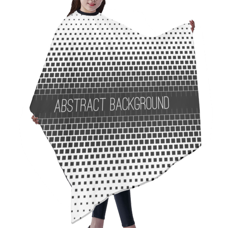 Personality  Abstract Texture With Black Squares On A White Background Hair Cutting Cape