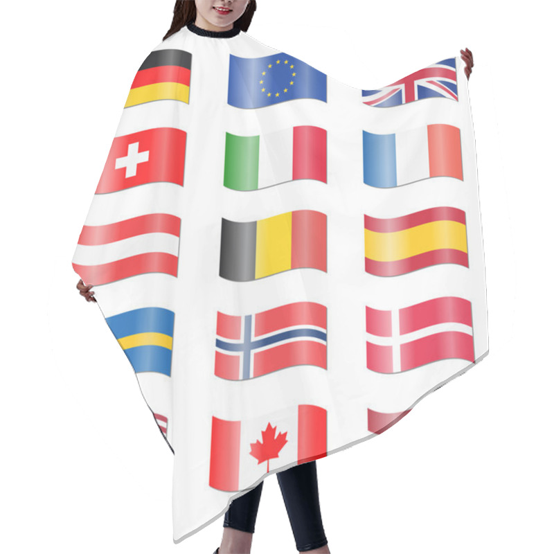 Personality  Set Of Swung Country Flags Hair Cutting Cape