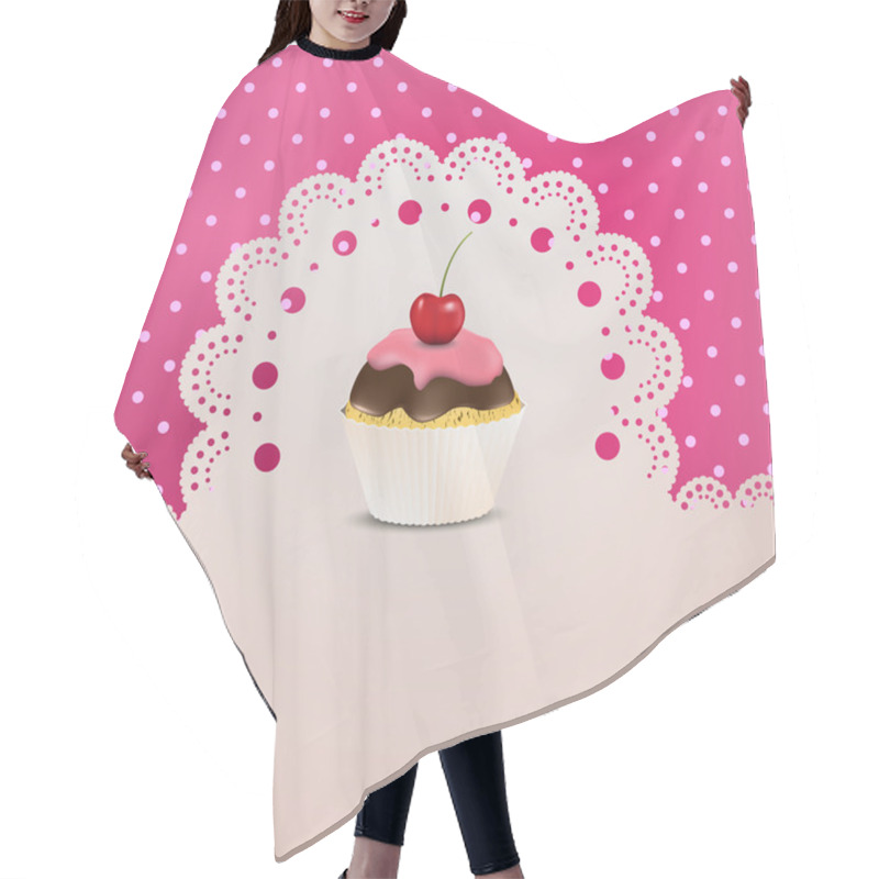 Personality  Cupcake With Pink Creme Hair Cutting Cape