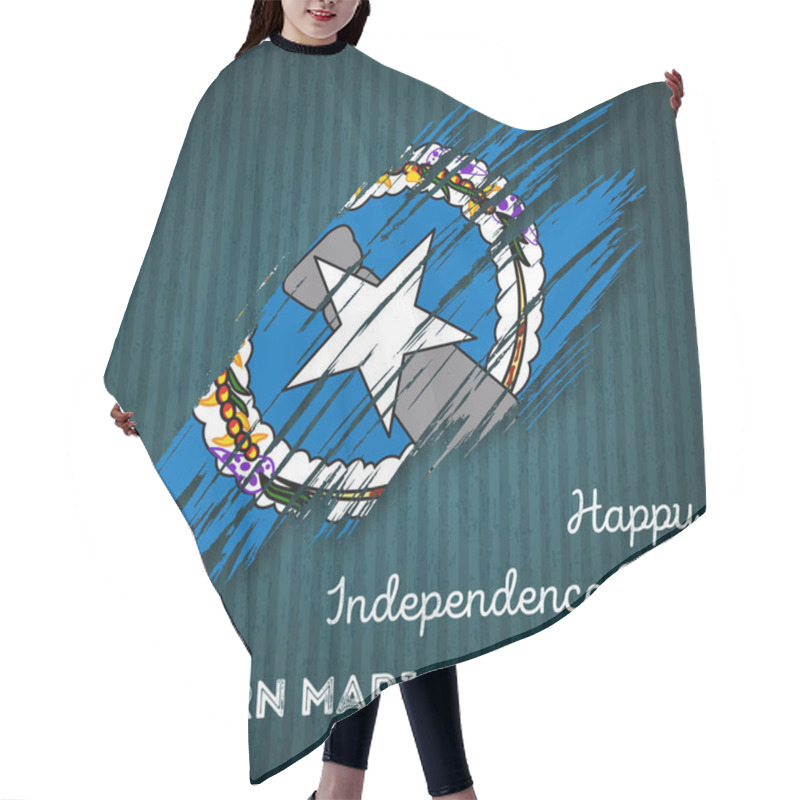 Personality  Northern Mariana Islands Independence Day Patriotic Design Expressive Brush Stroke In National Flag Hair Cutting Cape