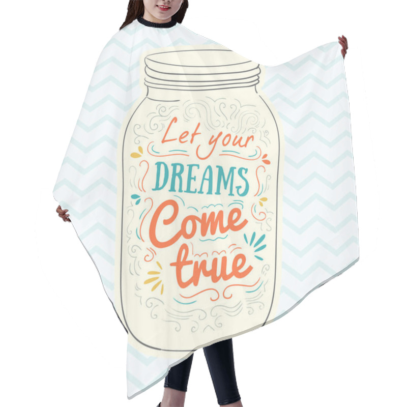 Personality  Hand Drawn Jar With Text Hair Cutting Cape