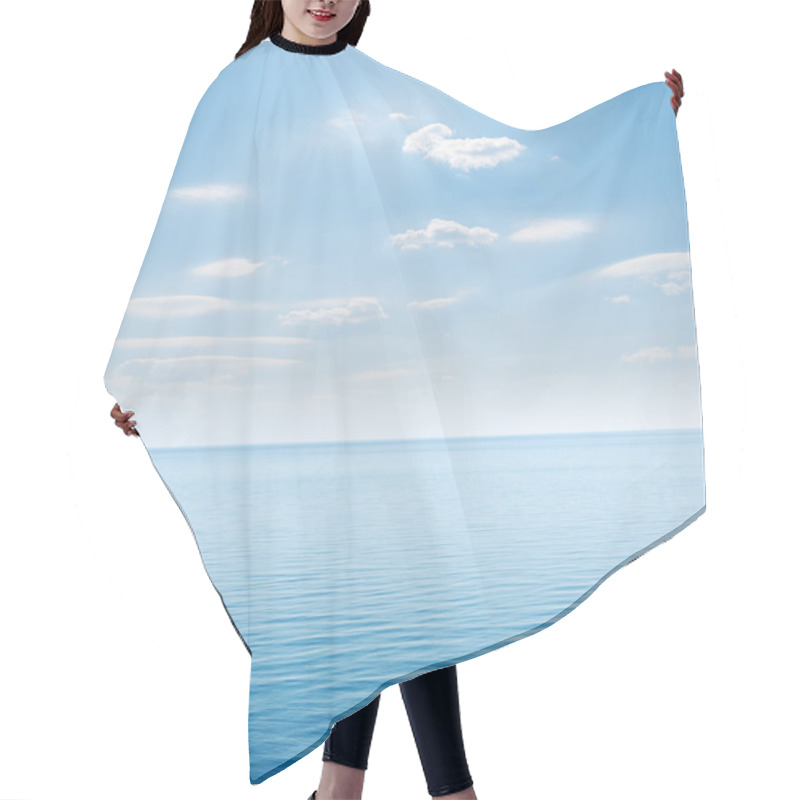 Personality  Blue Sea And Cloudy Sky Over It Hair Cutting Cape