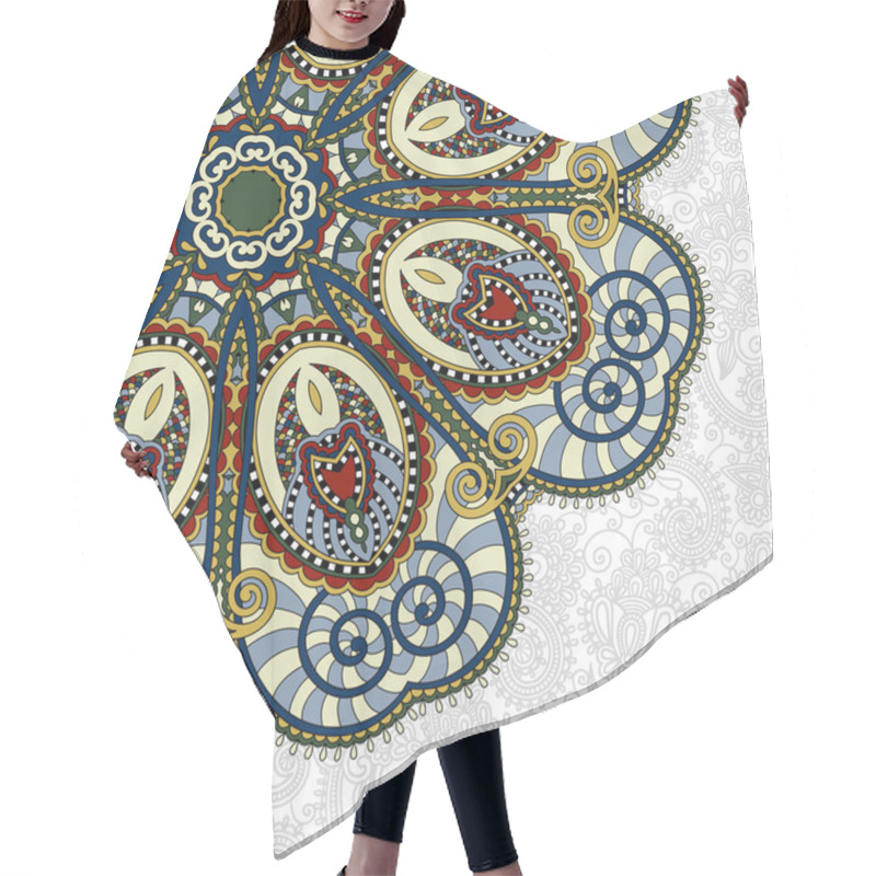 Personality  Floral Round Pattern In Ukrainian Oriental Ethnic Style For Your Hair Cutting Cape