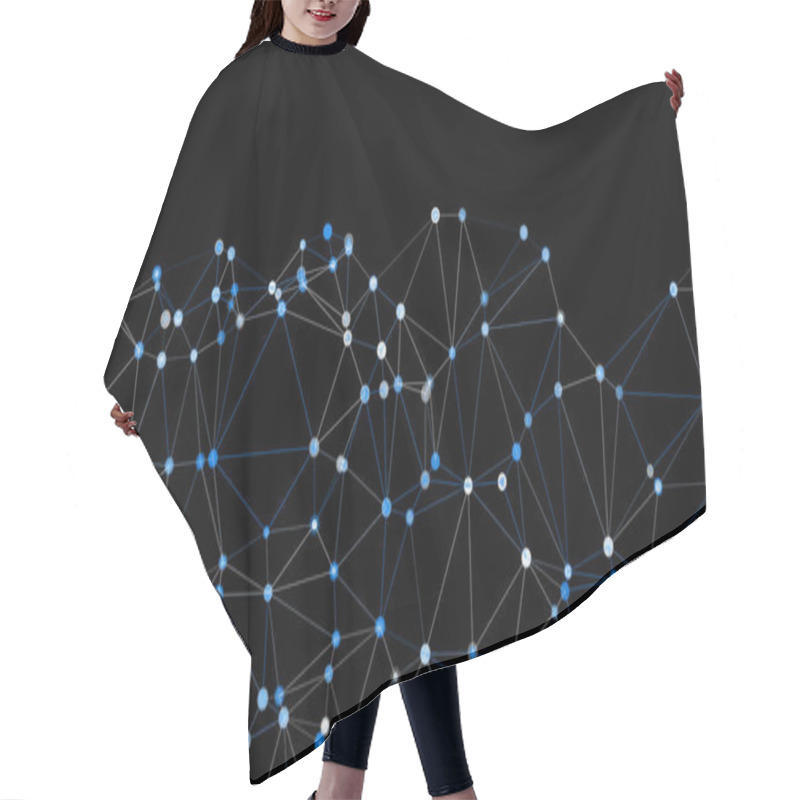 Personality  New Technologies Network Connection, Vector Lines And Dots Connected Hair Cutting Cape