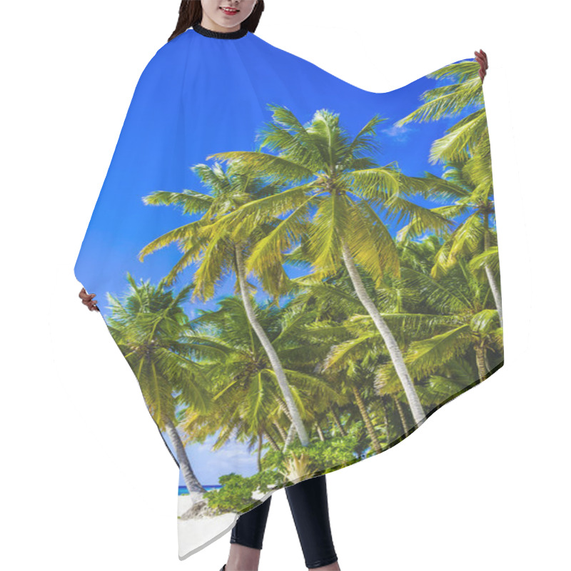 Personality  Amazing Tropical Beach With Palm Tree Hair Cutting Cape