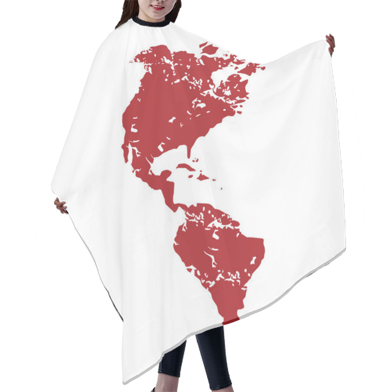 Personality  Red Grunge Continent America Logo Hair Cutting Cape