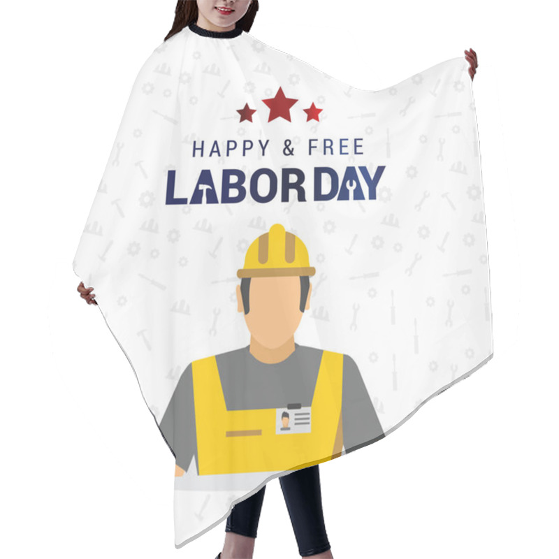 Personality  Happy Labor Day Card Hair Cutting Cape