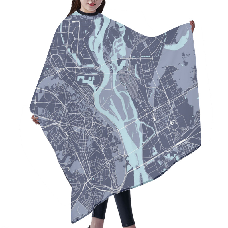 Personality  Vector Map Of The City Of Kiev, Ukraine Hair Cutting Cape