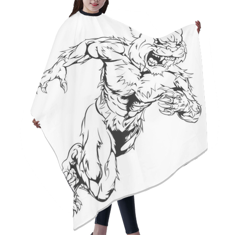 Personality  Wildcat Sports Mascot Running Hair Cutting Cape