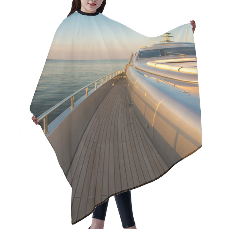 Personality  Beautiful Sea View From The Left Board Of A Luxury Yacht At Sunset / Sunrise - Vertical Orientation Hair Cutting Cape