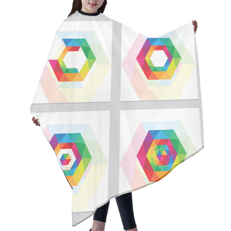 Personality  Abstract Low Polygon Element Logos Hair Cutting Cape