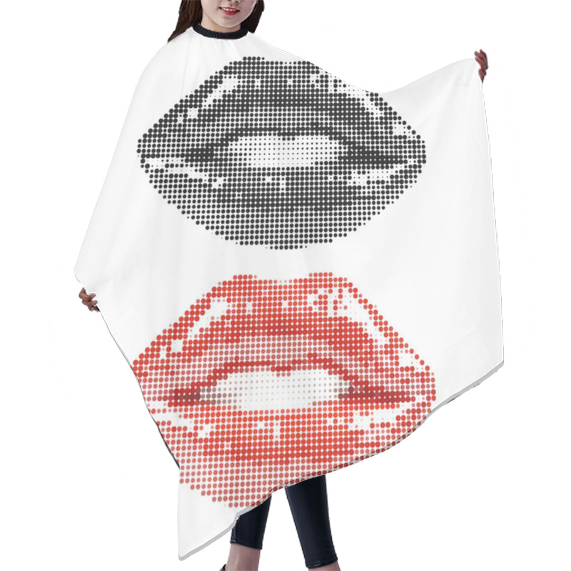 Personality  Lips Dots Vector Hair Cutting Cape